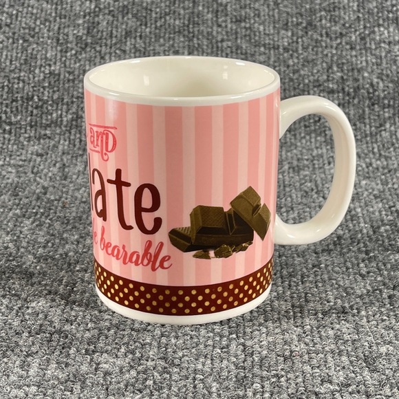 Sister and Chocolate make life bearable Large Pink Chocolate-Coffee Mug - Picture 4 of 6